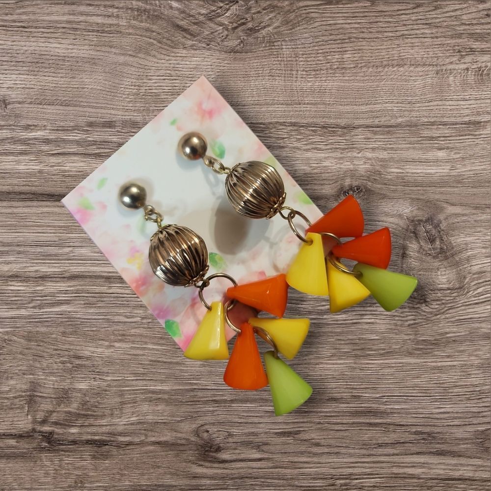 Vibrant Multicolor Fashion Vintage Cone Earrings